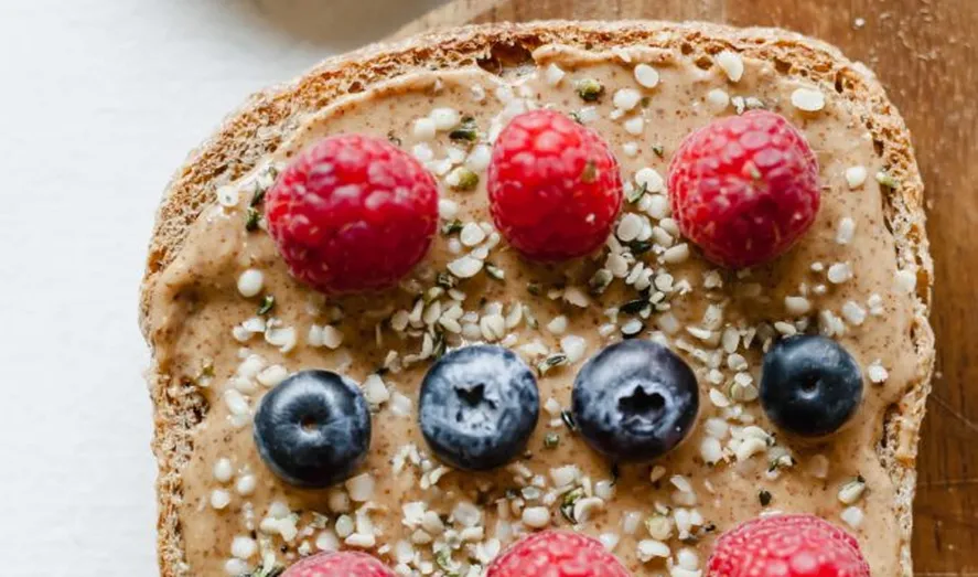 Strawberry almond butter toast healthy breakfast