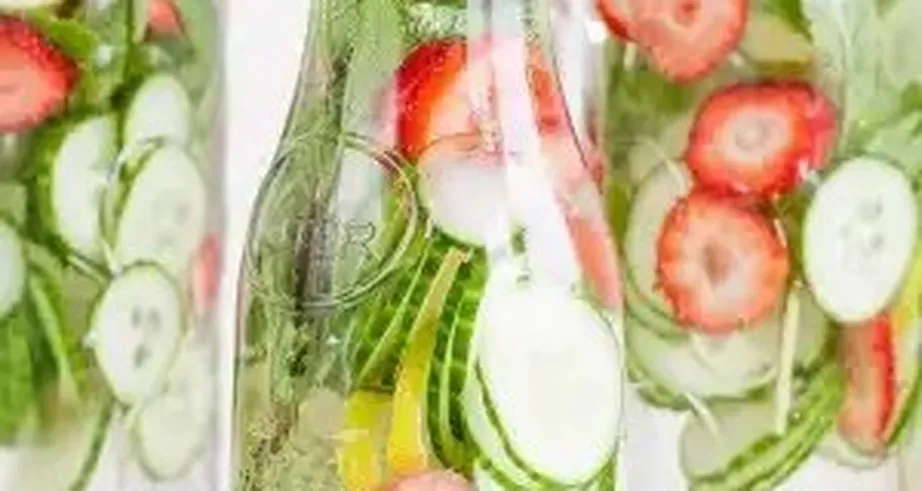 Strawberry cucumber infused water detox